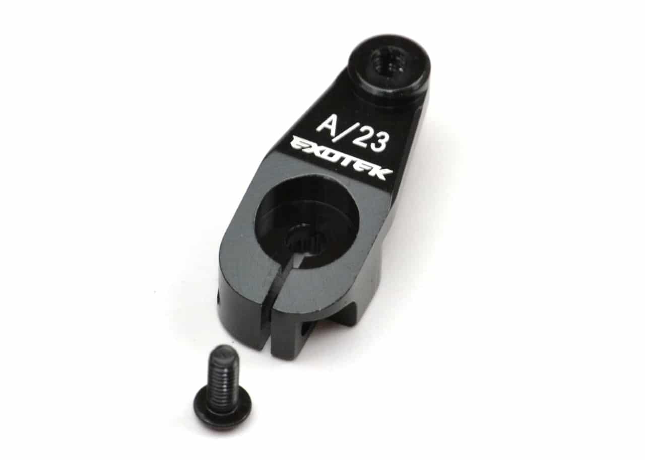 Exotek AE Heavy Duty Servo Horn Aluminum KO Sanwa Airtonics 23t Spline 1554BLK image 0