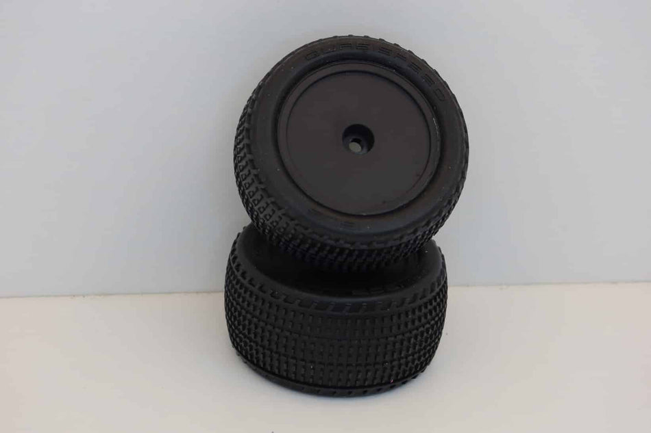 Quasi Speed Rear Tires (Set of 2) QS-1602 PRE-MOUNTED on QS-1612BL Black Wheels image 0