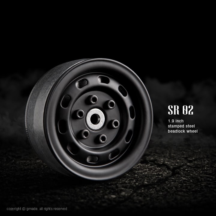 Gmade 1.9 " SR02 Beadlock Wheels Matte black 2pcs for 1.9 inch Size Tire GM70174 image 0