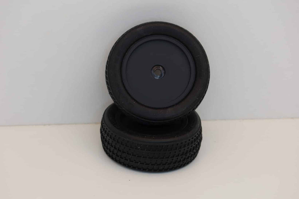 Quasi Speed Front Tires (Set of 2) QS-1601 PRE-MOUNTED on QS-1612BL Black Wheels image 0