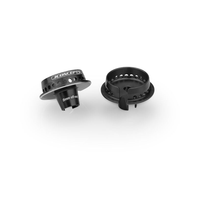 Jconcepts Fin 13mm Spring Cup 5mm Off-Set Black For Associated 13mm Spring 27032 image 0