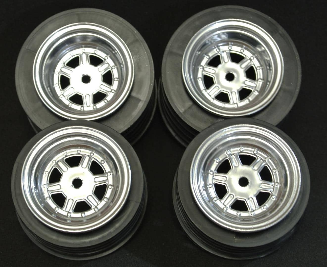 DE Racing Gambler Rear Sprint Wheels - 12mm Hex, Silver, 1/10 Scale For AE Associated TLR
