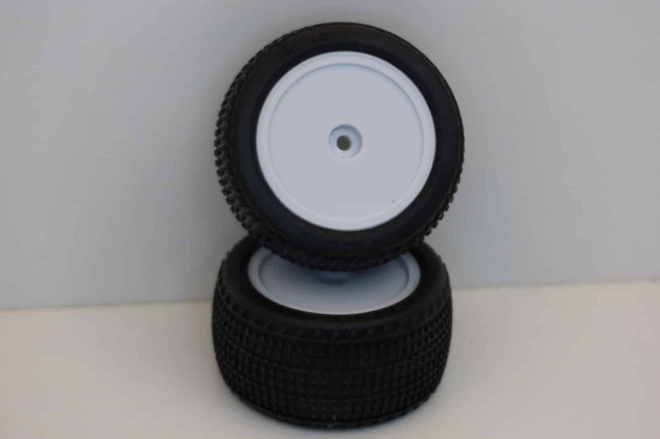 Quasi Speed Rear Tires (Set of 2) QS-1602 PRE-MOUNTED on QS-1612WH White Wheels image 0