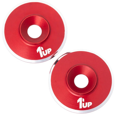 1UP Aluminum LowPro (Low Profile) Wing Washers M3 Red Shine 2pcs 820521 image 0