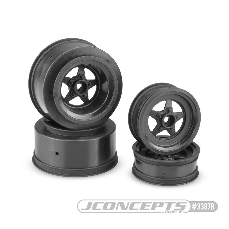 Jconcepts set of 4 (front/rear) Startec Street Eliminator Wheels for 12mm Hex Black JCO3387B image 0