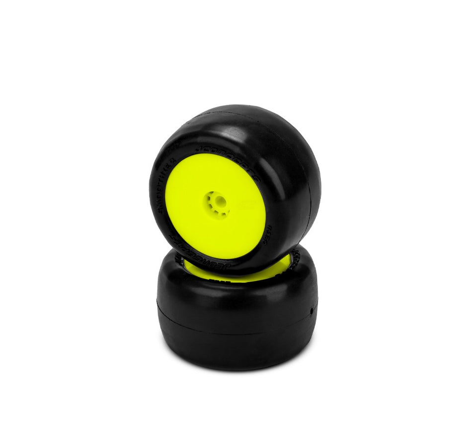 Jconcepts Smoothie 2 Green Rear Tires PreMounted Yellow Wheel Mini B/T 41302221 image 0