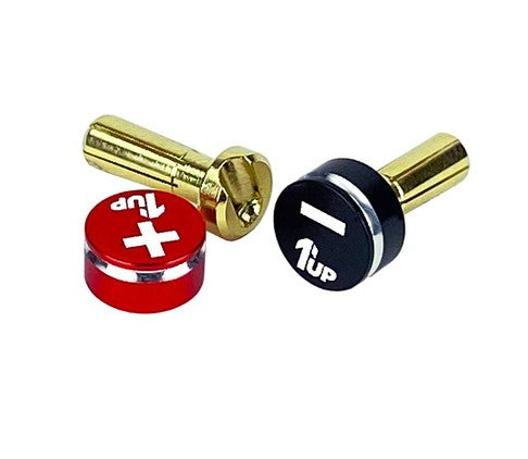1UP Low Profile Bullet Plugs & Grips 4mm Red/Black 190431 1UP190431 image 0