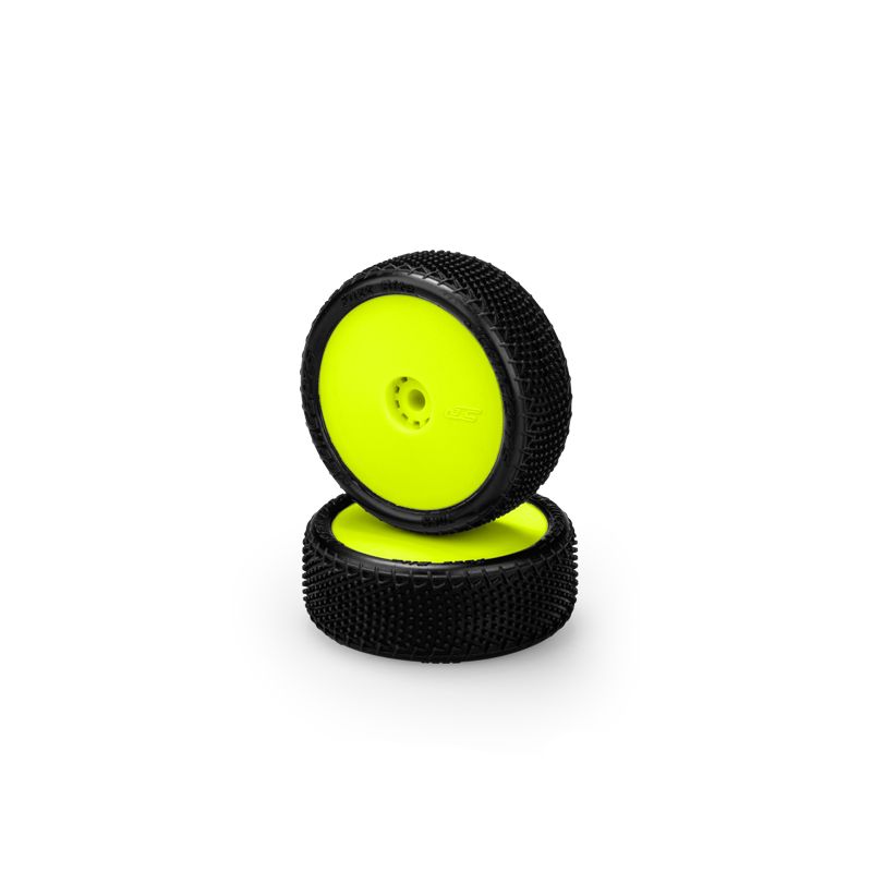 Jconcepts Fuzz Bite Pink Pre-Mounted Yellow Wheel Losi Mini-B Front 40852211 image 0