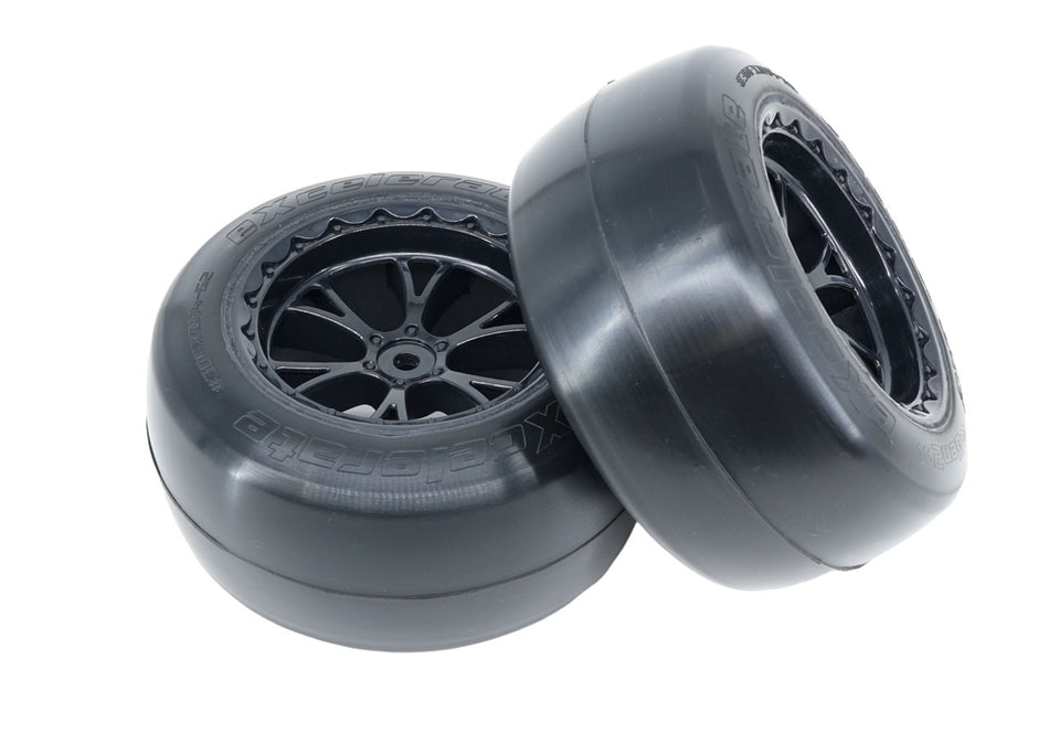 Excelerate RC Rear Pre Mount Tires Orange Dry Super V Wide Wheel Purple Insert image 0