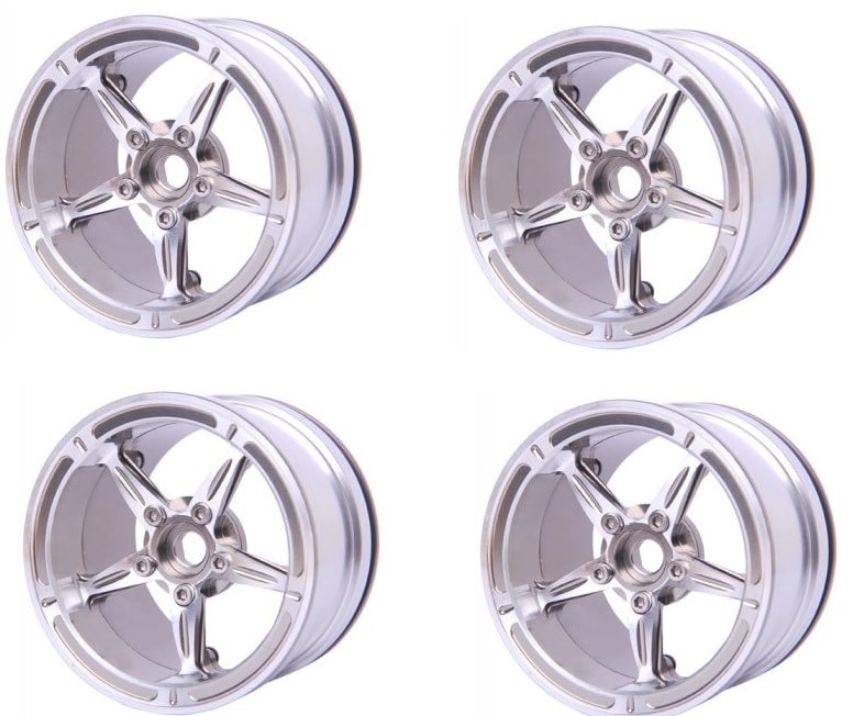 Aluminum 2.2" 5- Spoke Beadlock Wheels Rims 1/10 RC Axial SCX10 Wraith TRX4 KM2 image 0