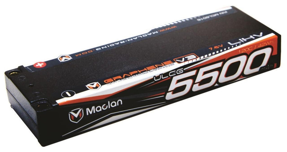 Maclan Graphene V3 High Voltage ULG Thin 5500mAh 2S 7.6V Lipo Battery MCL6016 image 0