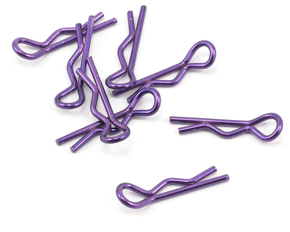 1/10 RC Car Body Clips Purple Anodized Finish 10pcs. Bent Angled image 0
