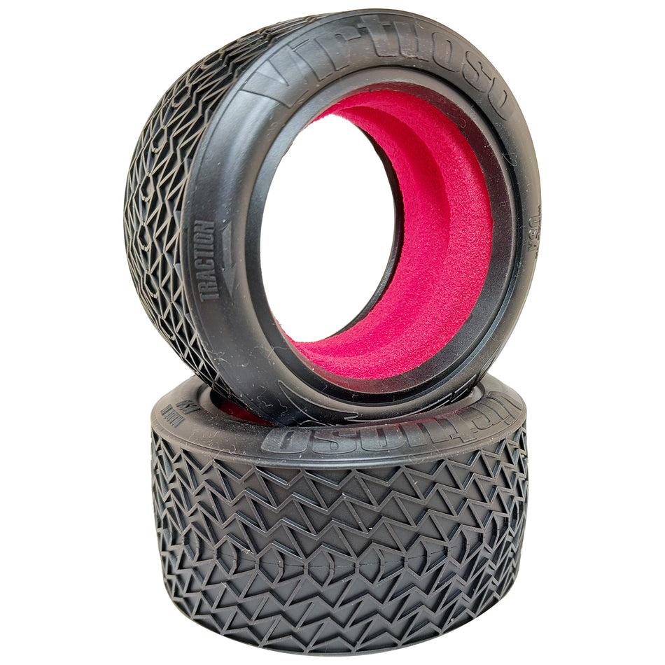 DE Racing Virtuoso Rear 2wd &amp; 4wd Buggy Tires 2.2" D40 Compound DER-VRR-D40 image 0