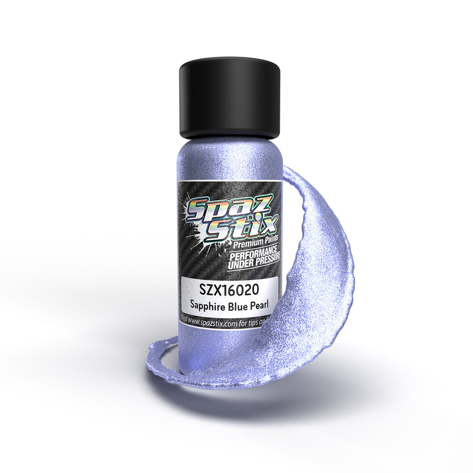 Spaz Stix Sapphire Blue Pearl Airbrush Ready Paint 2oz Bottle SZX16020 16020 image 0