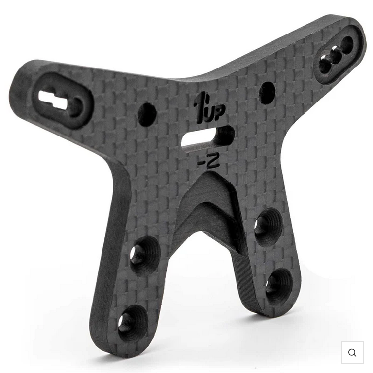 1UP Racing Carbon Fiber CF1 -2mm Front Shock Tower Associated B7 B7D 15515
