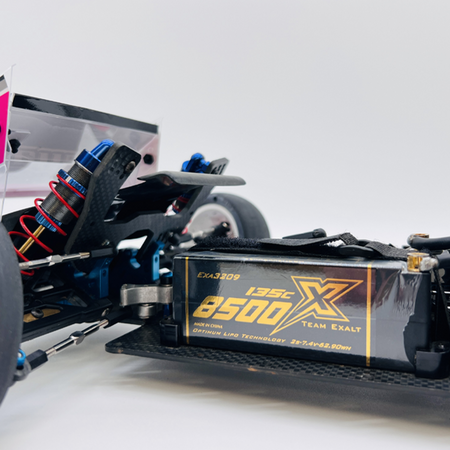 Team Exalt X-Rated 8500mah 130c 2s 7.4v Fat Shorty Lipo w/5mm Bullets EXA3209 image 1