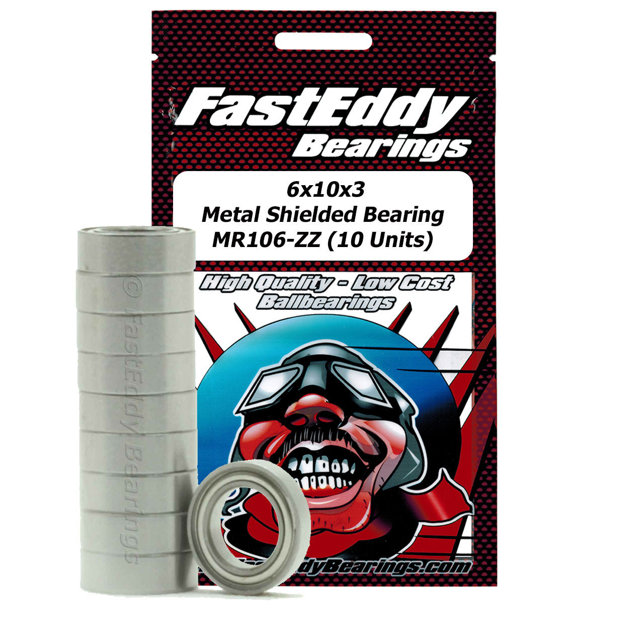 FastEddy Tamiya 1060 Metal Shielded Replacement 6x10x3 10pc TFE2561 image 0
