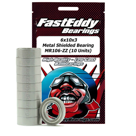FastEddy Tamiya 1060 Metal Shielded Replacement 6x10x3 10pc TFE2561 image 0
