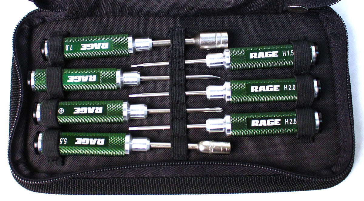 Rage RC Compact 7 Piece Machined Tool Set with Carrying Case RGR1500 image 0