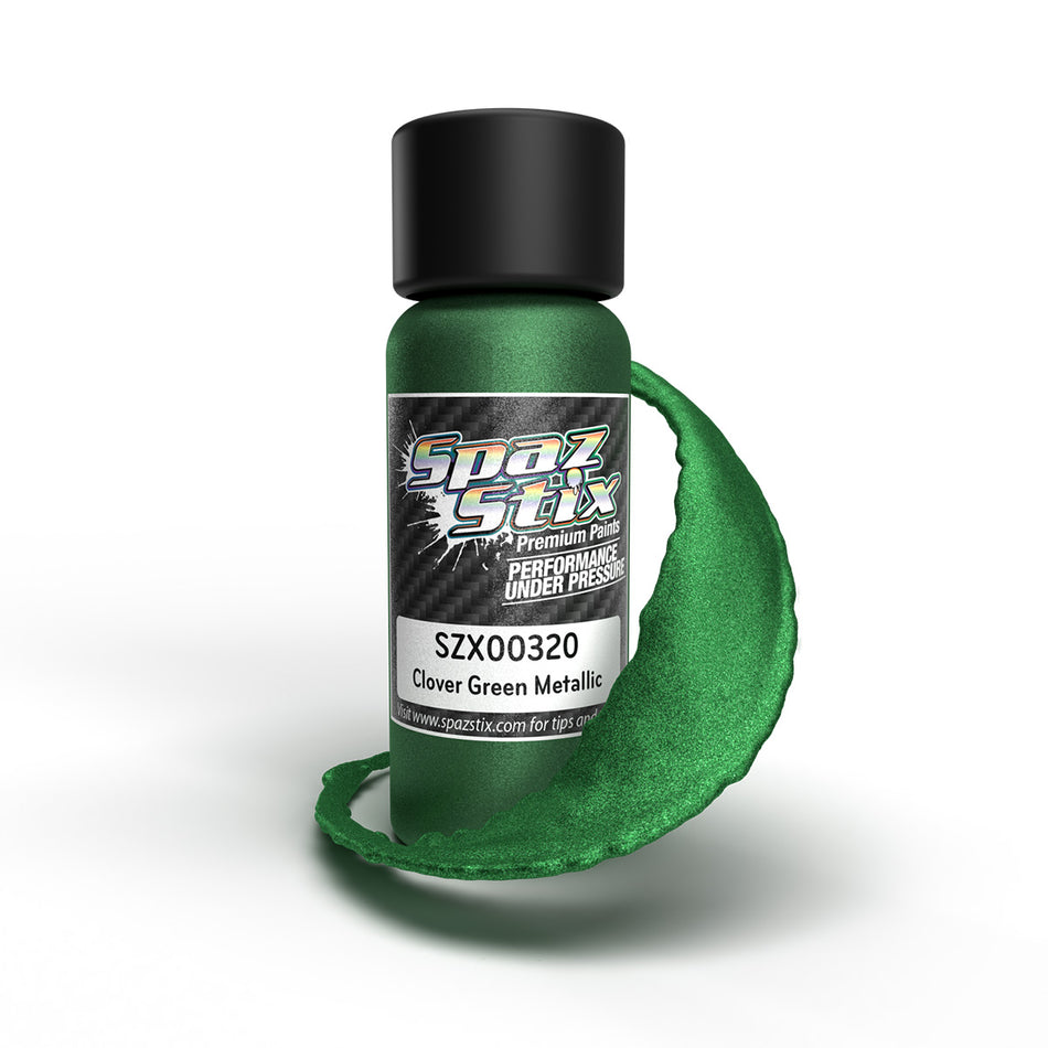 Spaz Stix Clover Green Metallic Airbrush Ready Paint 2oz Bottle SZX00320 00320 image 0