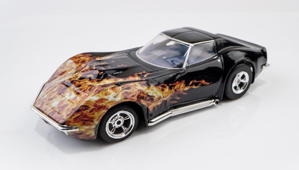 AFX 1968 Corvette 427 Black/Flame HO Scale Slot Car 22051 image 0