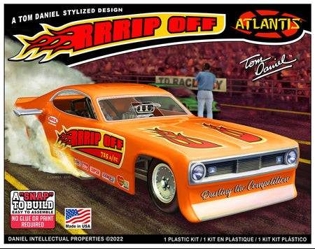 Atlantis 1/32 Scale Snap Tom Daniel RRRRip Off Funny Car Plastic Model Kit M8277 image 0