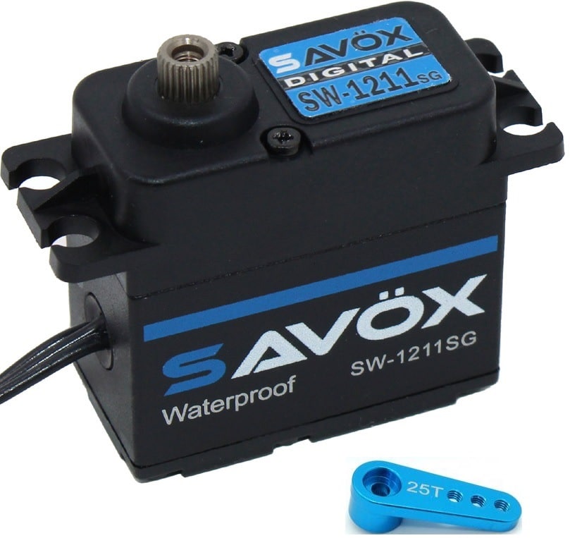 Savox SW1211SG-BE Black Edition Waterproof High Speed Servo + 25t Horn image 0