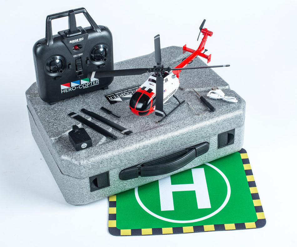 Rage RC Hero-Copter 4 Blade RTF Helicopter Coast Guard w/carry case RGR6050 6050 image 0