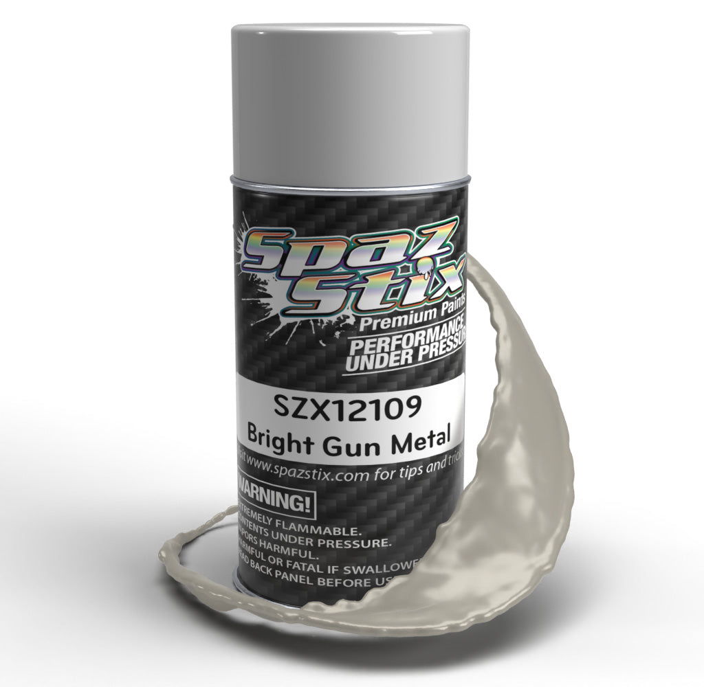 Spaz Stix Bright Gun Metal Aerosol Spray Paint 3.5oz Can SZX12109 12109 image 0
