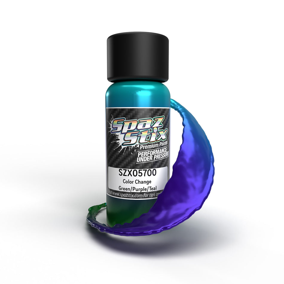 Spaz Stix Green Purple Teal Color Changing Airbrush Ready Paint SZX05700 05700 image 0