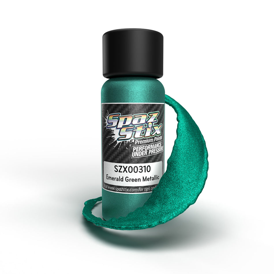 Spaz Stix Emerald Green Metallic Airbrush Ready Paint 2oz Bottle SZX00310 00310 image 0