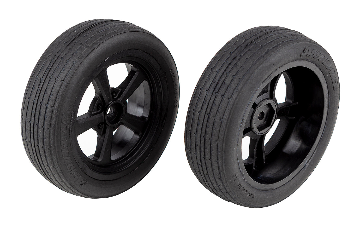 Team Associated DR10 DR10M Front Drag Tires &amp; Wheels Mounted Ready to Race 71073 image 0