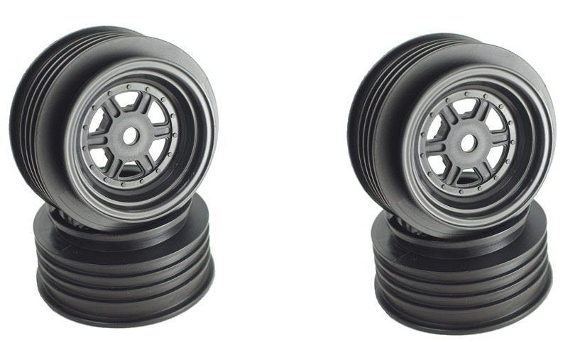 DE Racing Gambler Front Sprint Wheels with 12mm Hex AE Associated Offset Black DER-GSF-AB image 0