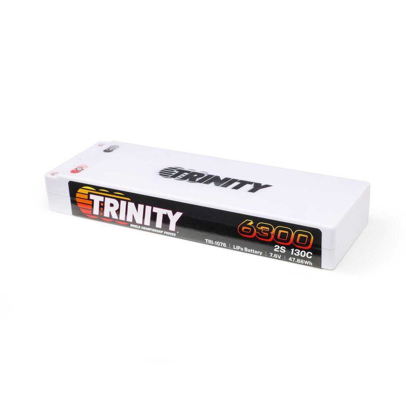 Trinity 2S 7.4v 6300mAh 130c Stick Pack LiPo Battery 5mm Bullets TRI-1076 image 0