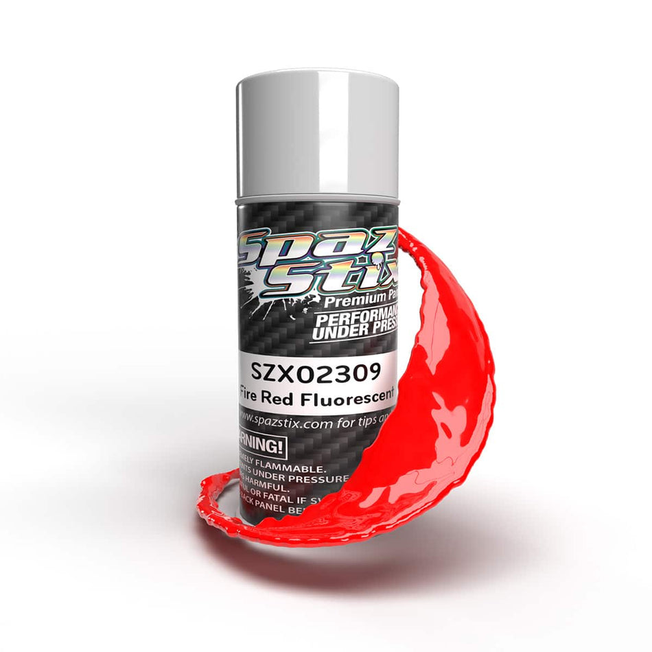 Spaz Stix Fire Red Fluorescent Paint 3.5oz Can SZX02309 02309 image 0