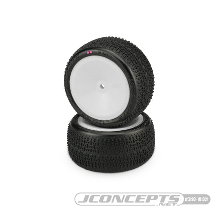 JConcepts Twin Pins 2wd 4wd Rear Buggy Tires Pink Mounted on 3348W 3190101021 image 0