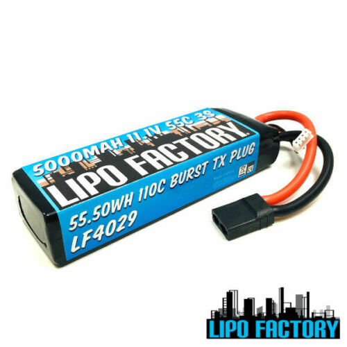 Trinity Lipo Factory 3S 11.1v 5000mah 55C Lipo Pack with TX Plug Traxxas LF4029 image 0