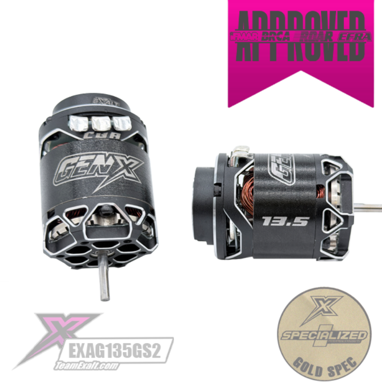 Exalt Gen-X Gold Spec 13.5 (13.5T) Turn Brushless Motor for 2s EXAG135GS2