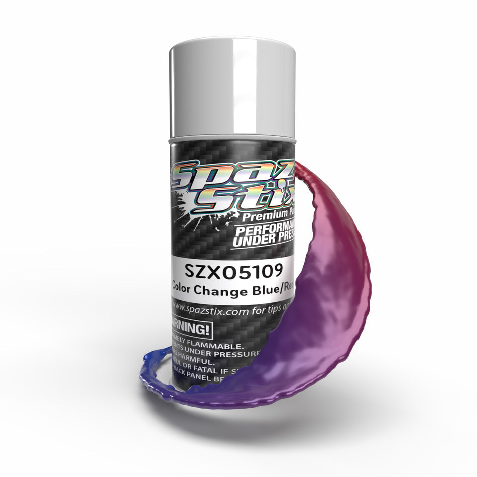 Spaz Stix Color Change Aerosol Paint Blue/Red 3.5oz Can SZX05109 05109 image 0