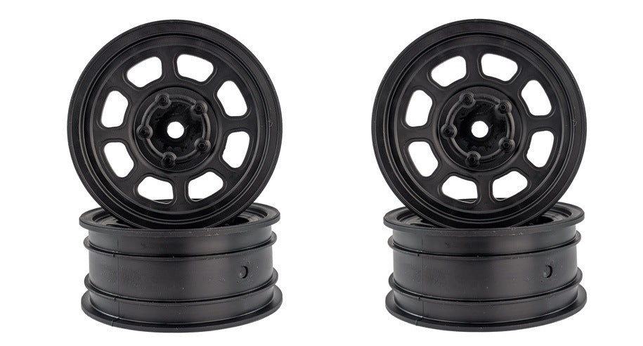 DE Racing Speedway Front Buggy Wheels Black Associated B6 &amp; CW Oval DER-DSB-AFB image 0