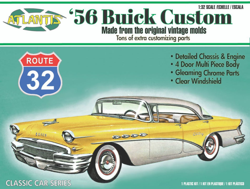Atlantis 1/32 1956 Buick Custom Route 32 Classic Car Plastic Model Kit H1230