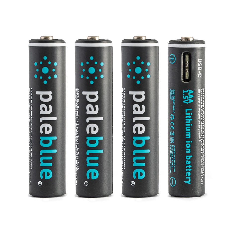 PaleBlue Lithium Ion USB Rechargeable AAA Batteries 4pk PBLPBAAAC image 0
