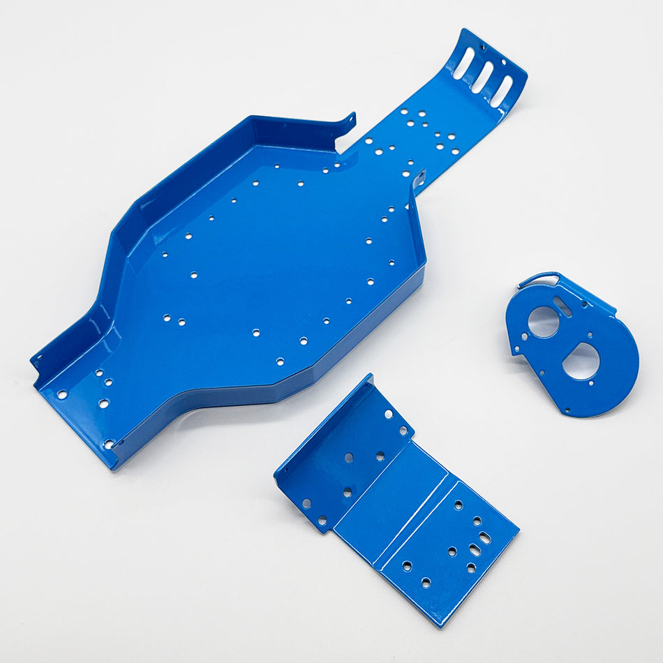 Racers Edge Authentic RC10 Chassis - Powdercoated in Retro Blue RCE6637B