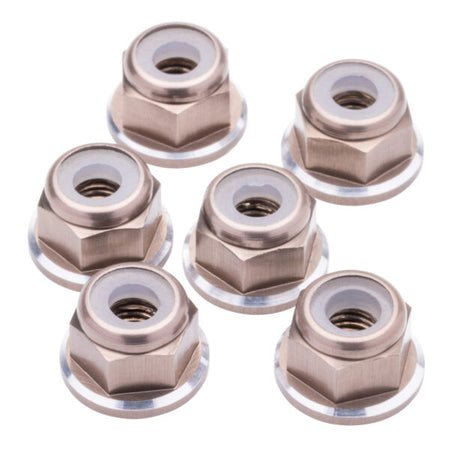 1UP Racing Aluminum M3 Flanged Locknuts Gunmetal Shine 6pcs 80588 image 0
