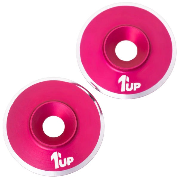 1UP Aluminum LowPro (Low Profile) Wing Washers M3 Hot Pink Shine 2pcs 820421 image 0