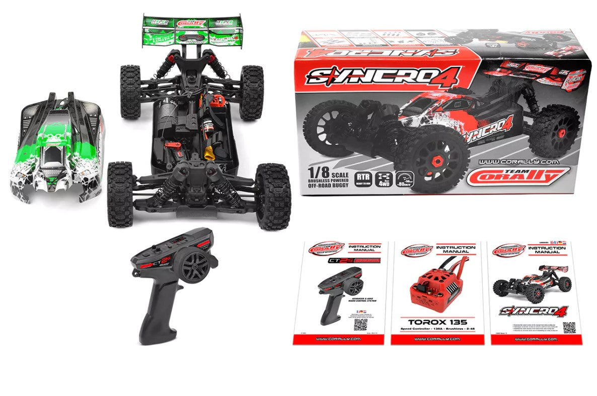 Team Corally Syncro-4 1/8 Scale 4S Brushless Off Road Buggy RTR Green COR00287-G image 1