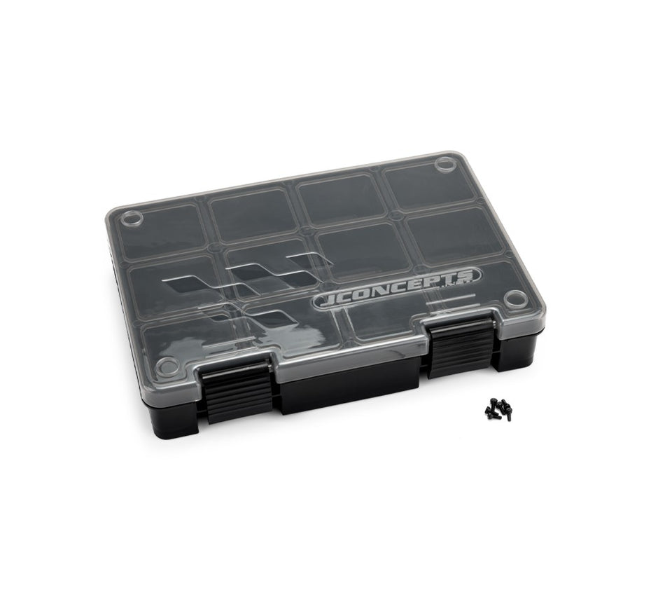 Jconcepts Hardware Storage Box Black/Smoke Gray (8" x 5.50" x 1.5") 515128 image 0