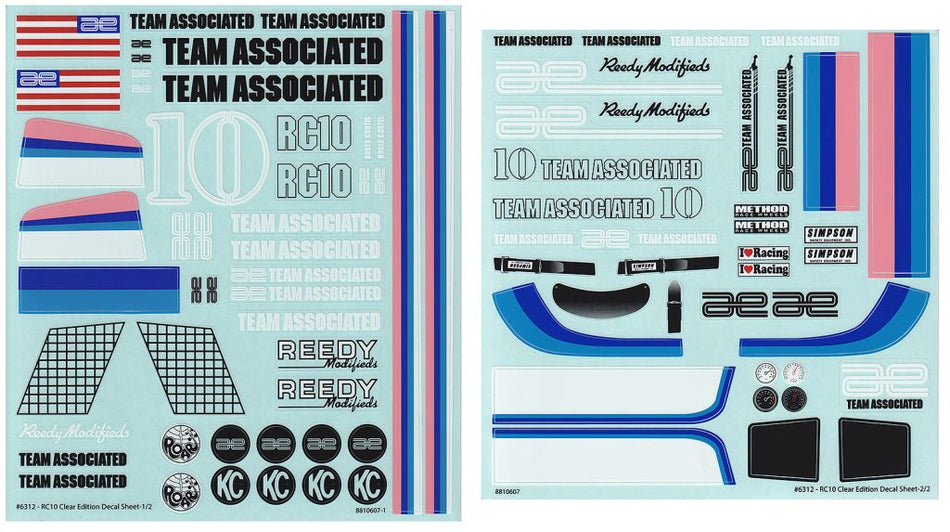 Team Associated RC10CC Decal Sheets 6312 image 0