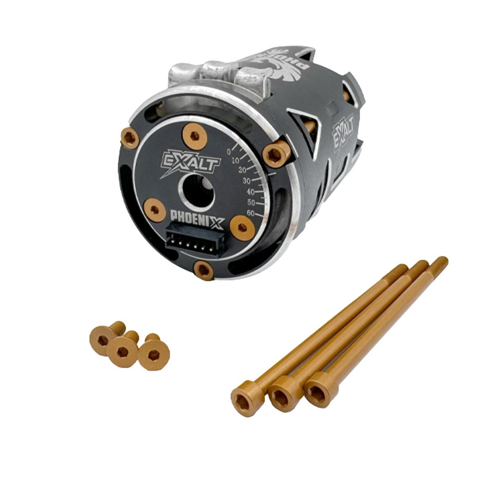 Team Exalt Complete Modified Motor Aluminum Screw Kit 6pc Gold EXA0243G image 0