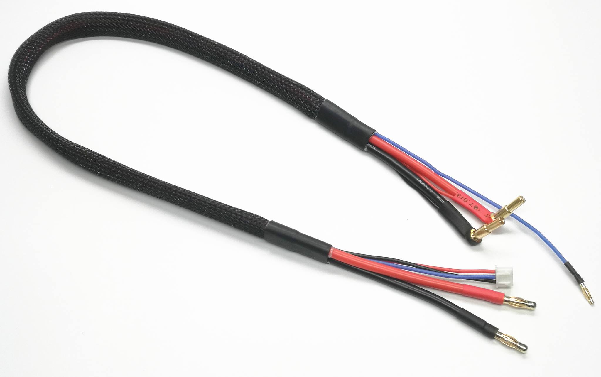 24in (2 foot) 1s &amp; 2s LiPo Charging Cable Leads - Harness 4mm/5mm Bullets (Colors) image 1